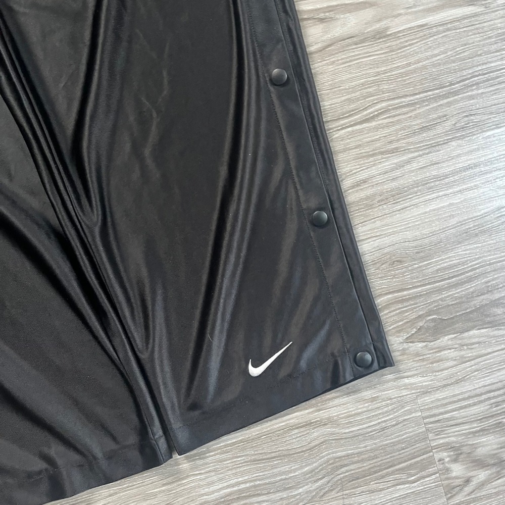 Vintage Nike Tear Away Track Pants Mens XL Black Snap Button Warm Up Trousers - Picture 9 of 10